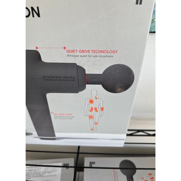 SHARPER IMAGE Power Percussion Deep Tissue Massager  With 6 Attachments - Picture 2 of 6